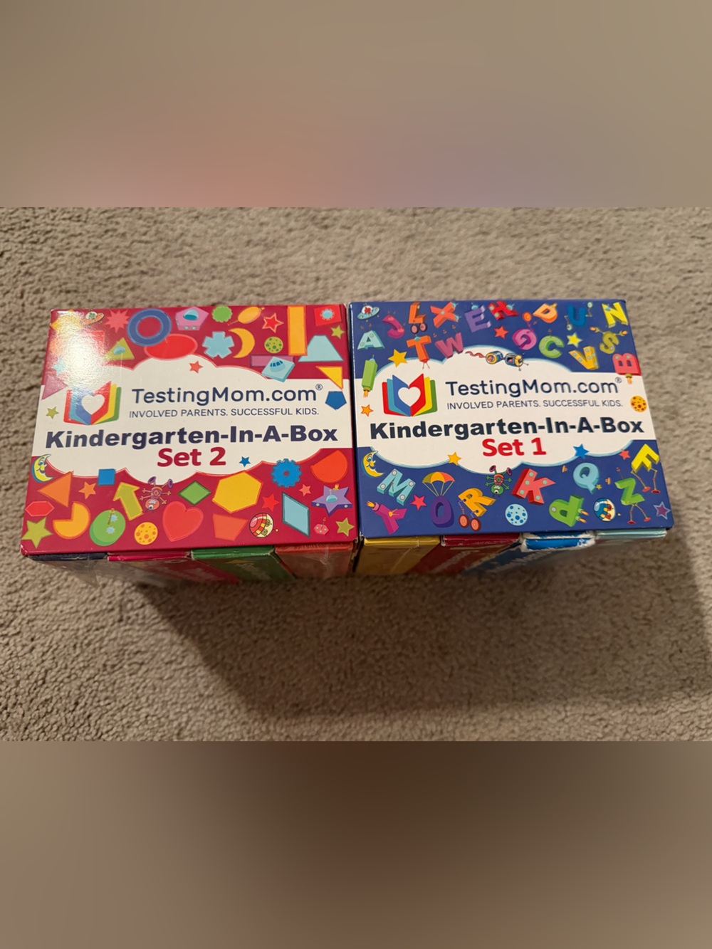 Testing mom Kindergarten in a box Gifted learning flash cards sets 1 and 2